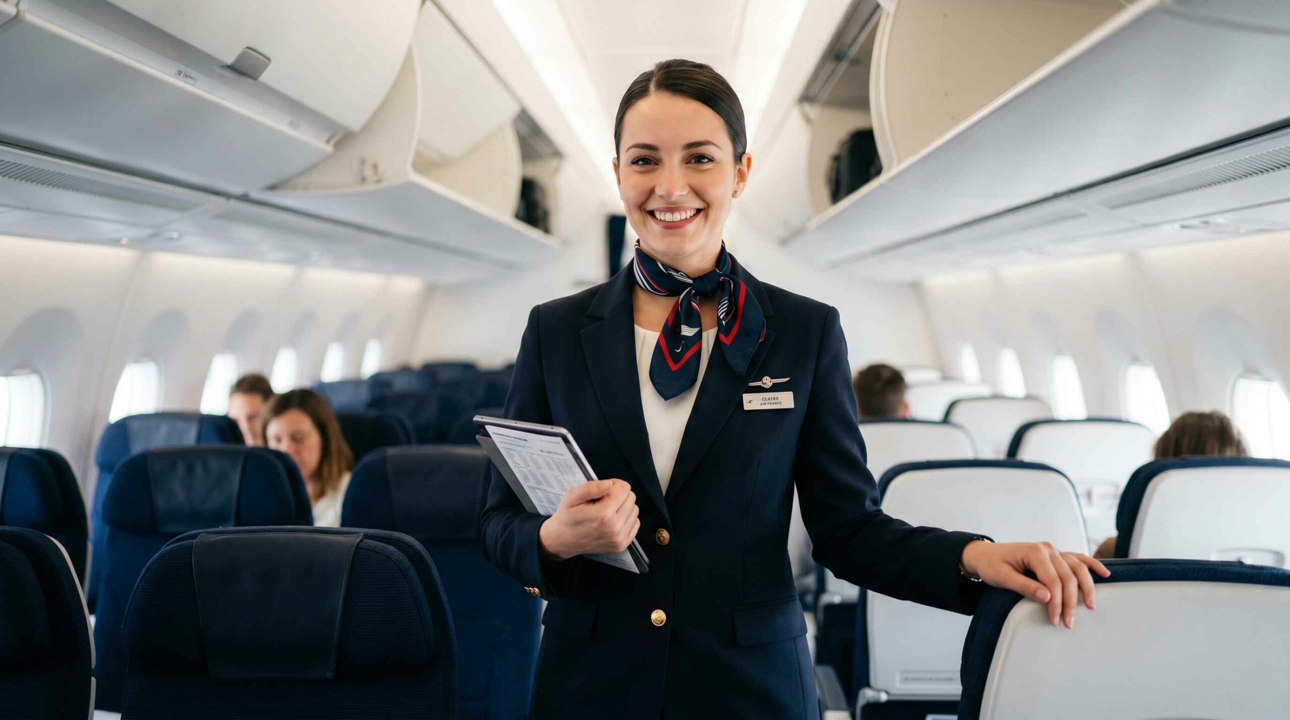 Hôtesse de l'air professionnelle en uniforme