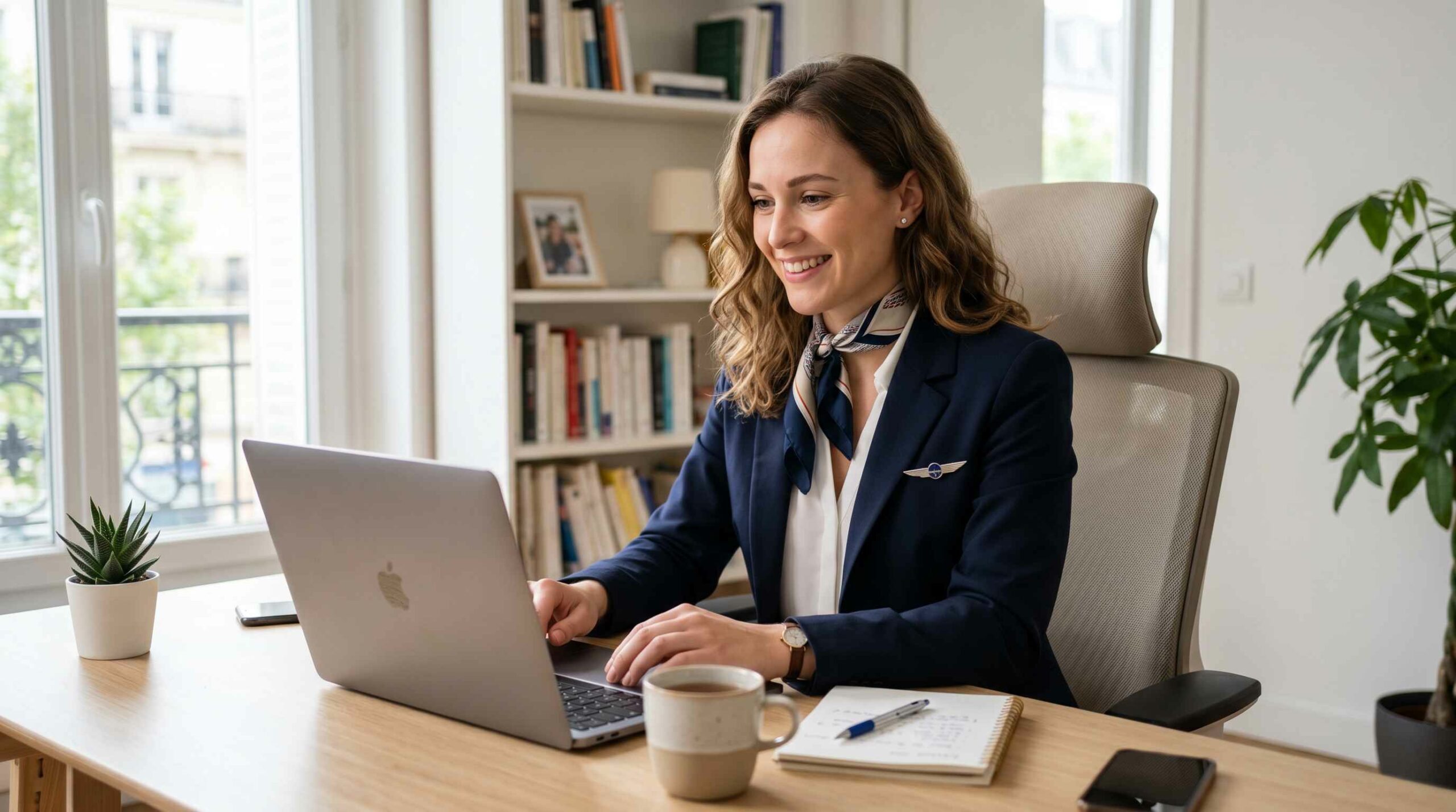 Hôtesse de l'air en formation anglais en ligne pour préparer son recrutement PNC
